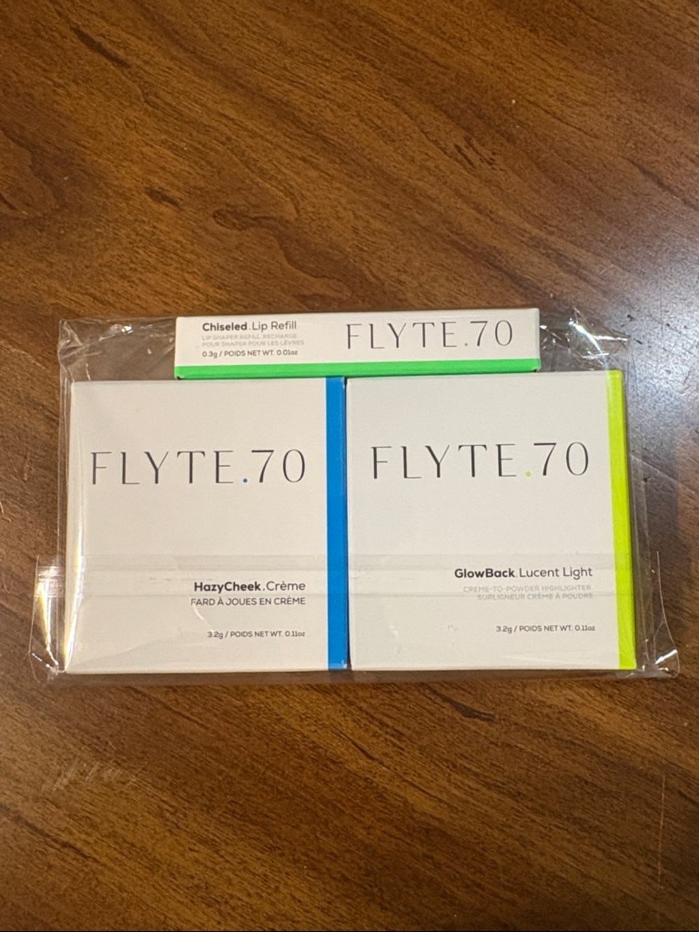 Flyte.70 Makeup Trio NIB – GlowBack Highlighter, HazyCheek Crème & Lip Refill